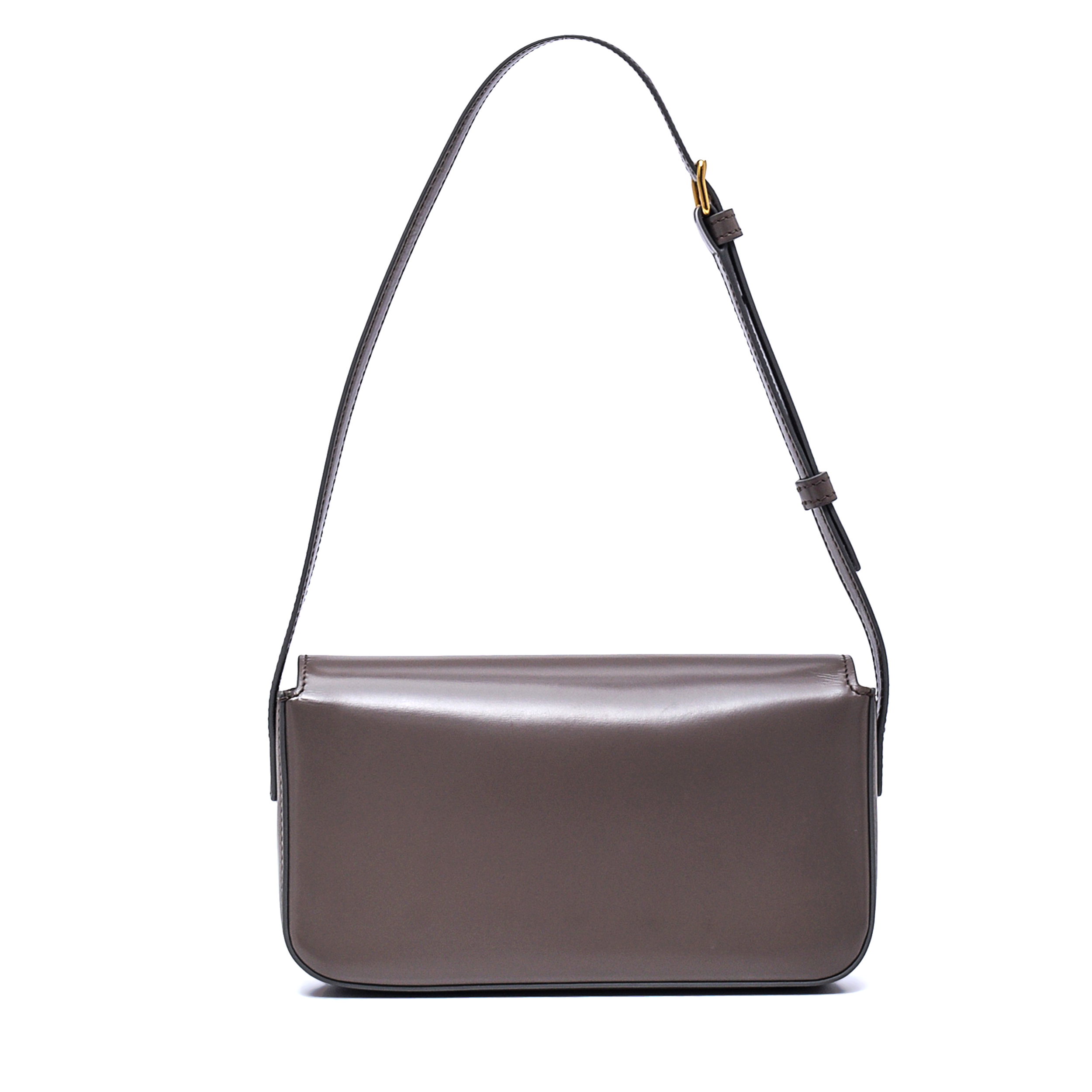 Celine - Grey Smooth Leather Claude in Triomphe Shoulder Bag